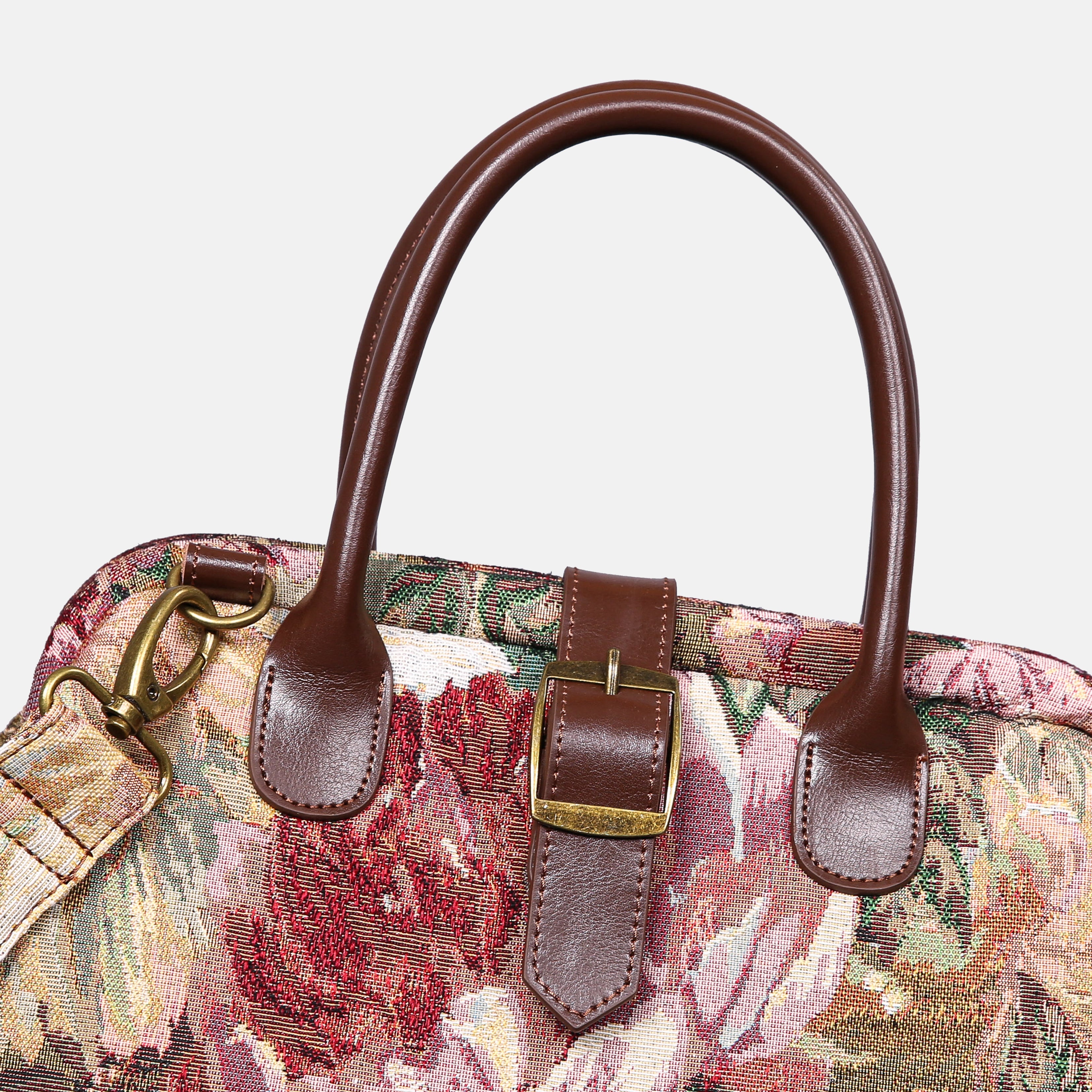 Rose Bush Carpet Handbag Purse carpet bag MCW Handmade of America buckle