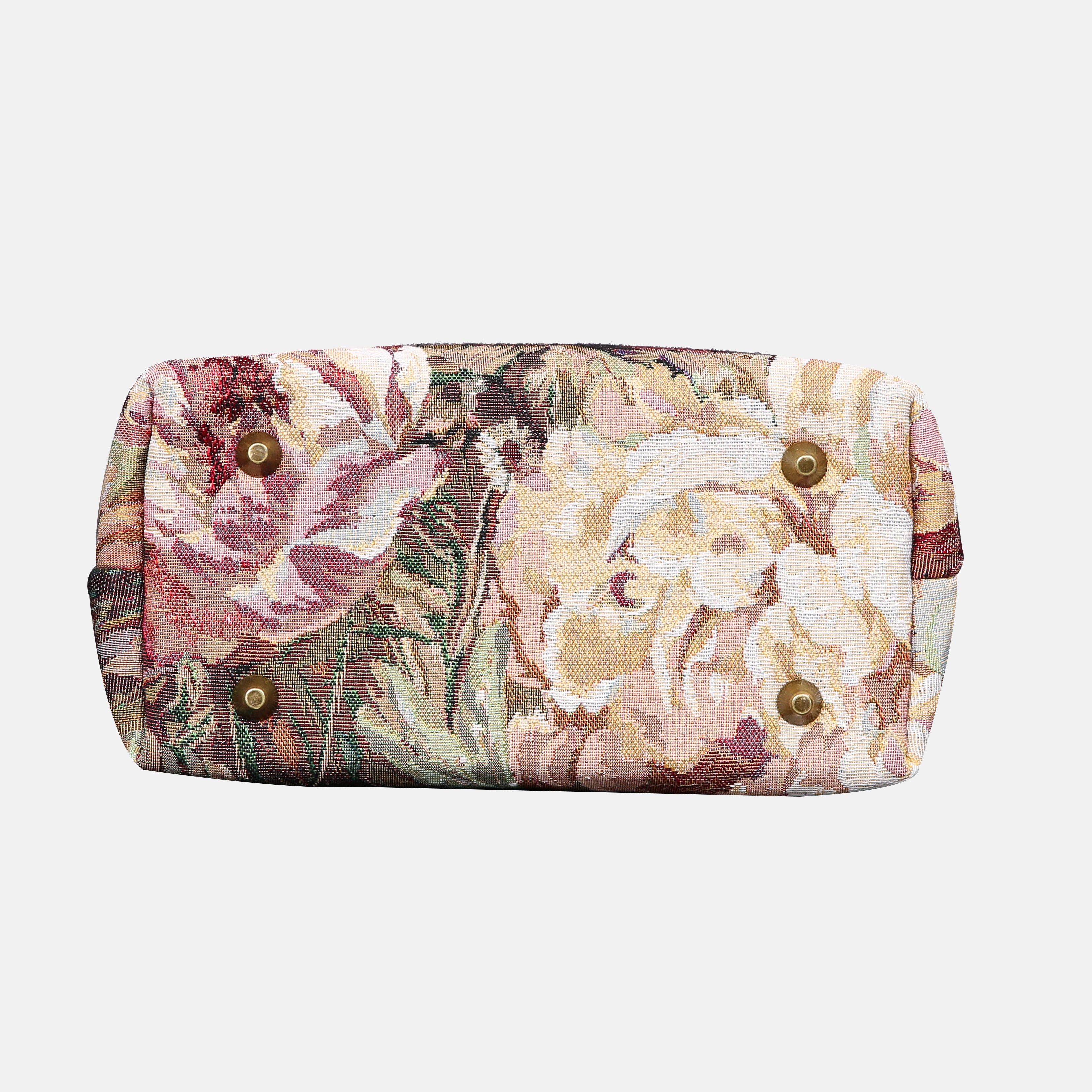 Rose Bush Tuck Lock Carpet Satchel carpet bag MCW Handmade of America bottom