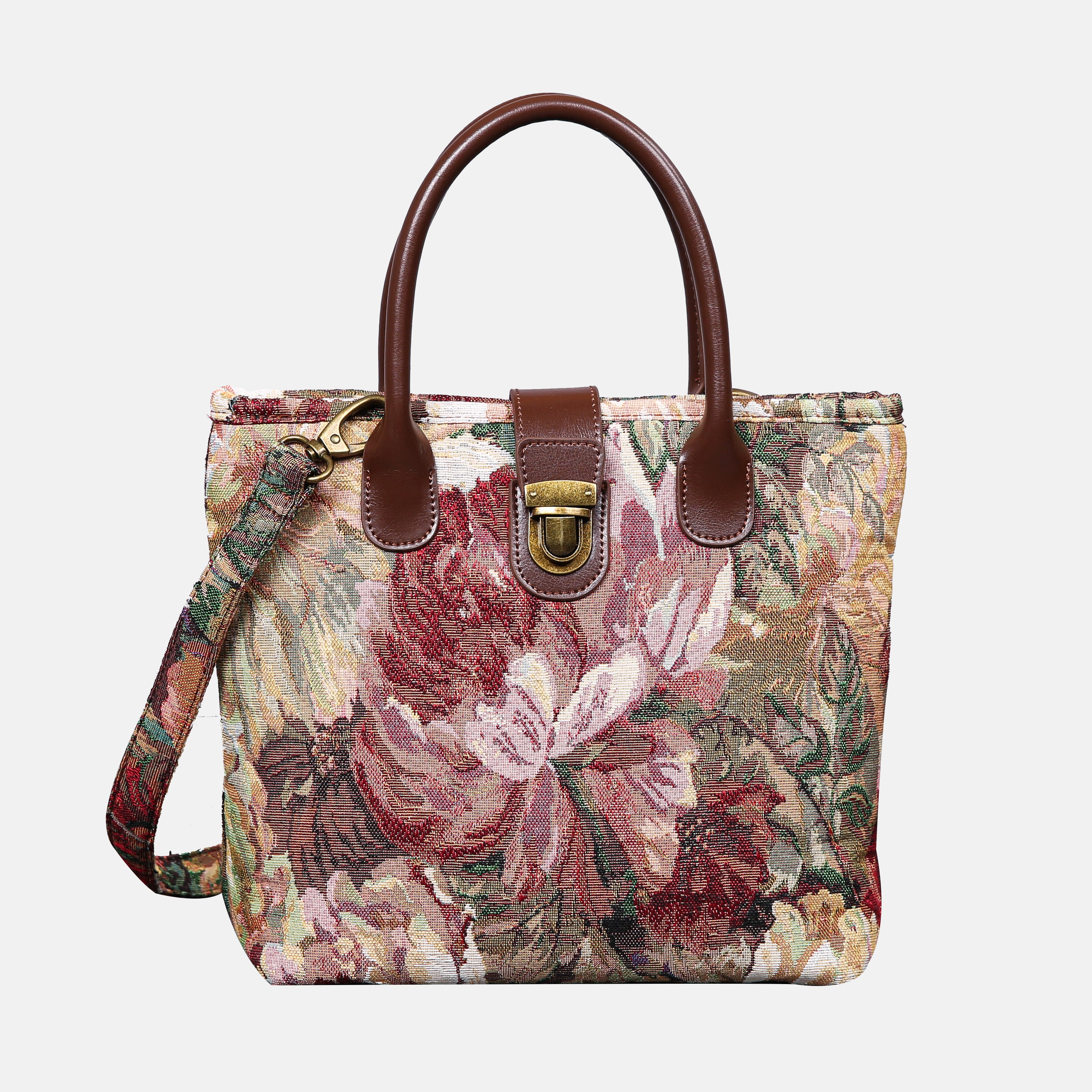 Rose Bush Tuck Lock Carpet Satchel carpet bag MCW Handmade of America main