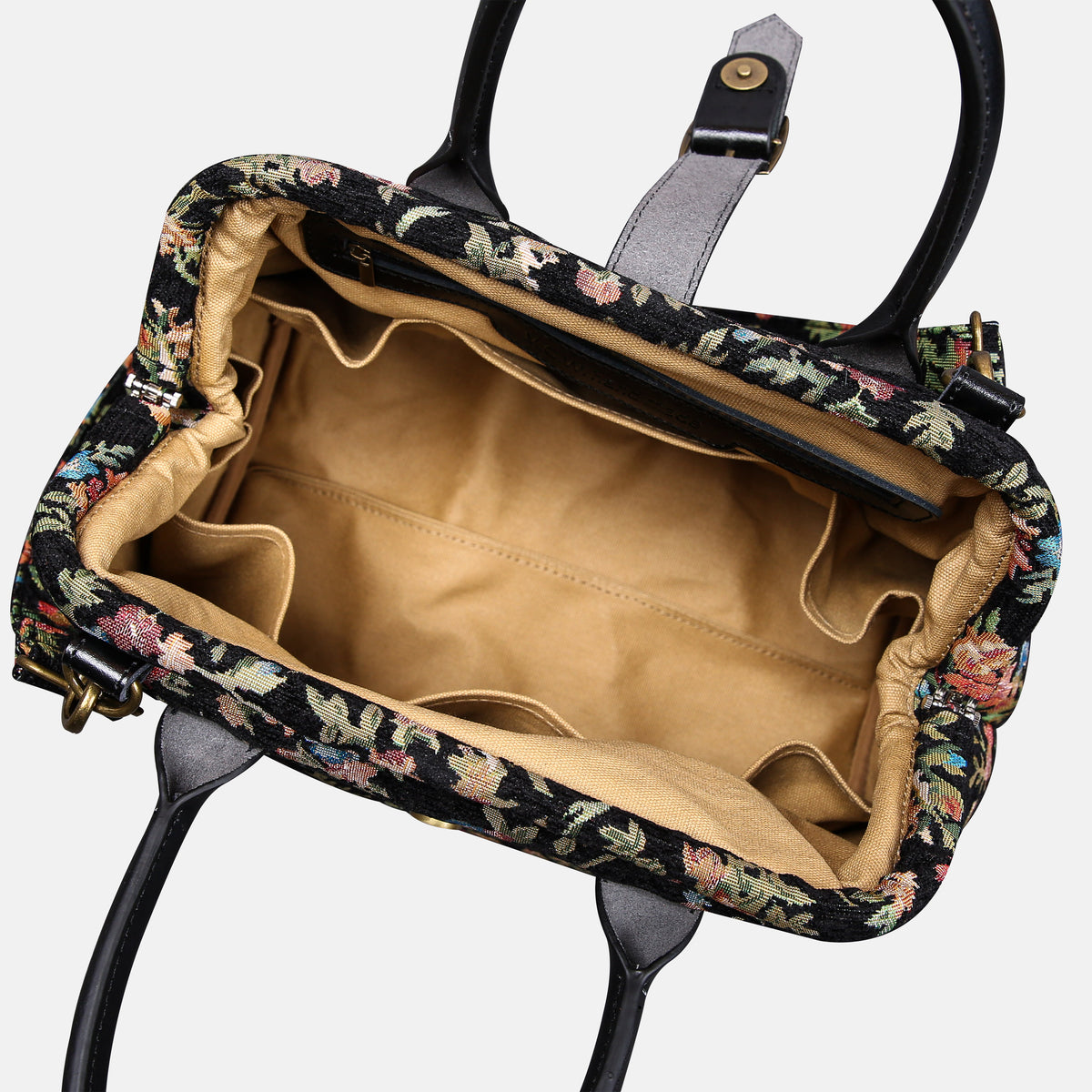 Spring Valley Black Carpet Handbag Purse carpet bag MCW Handmade of America open