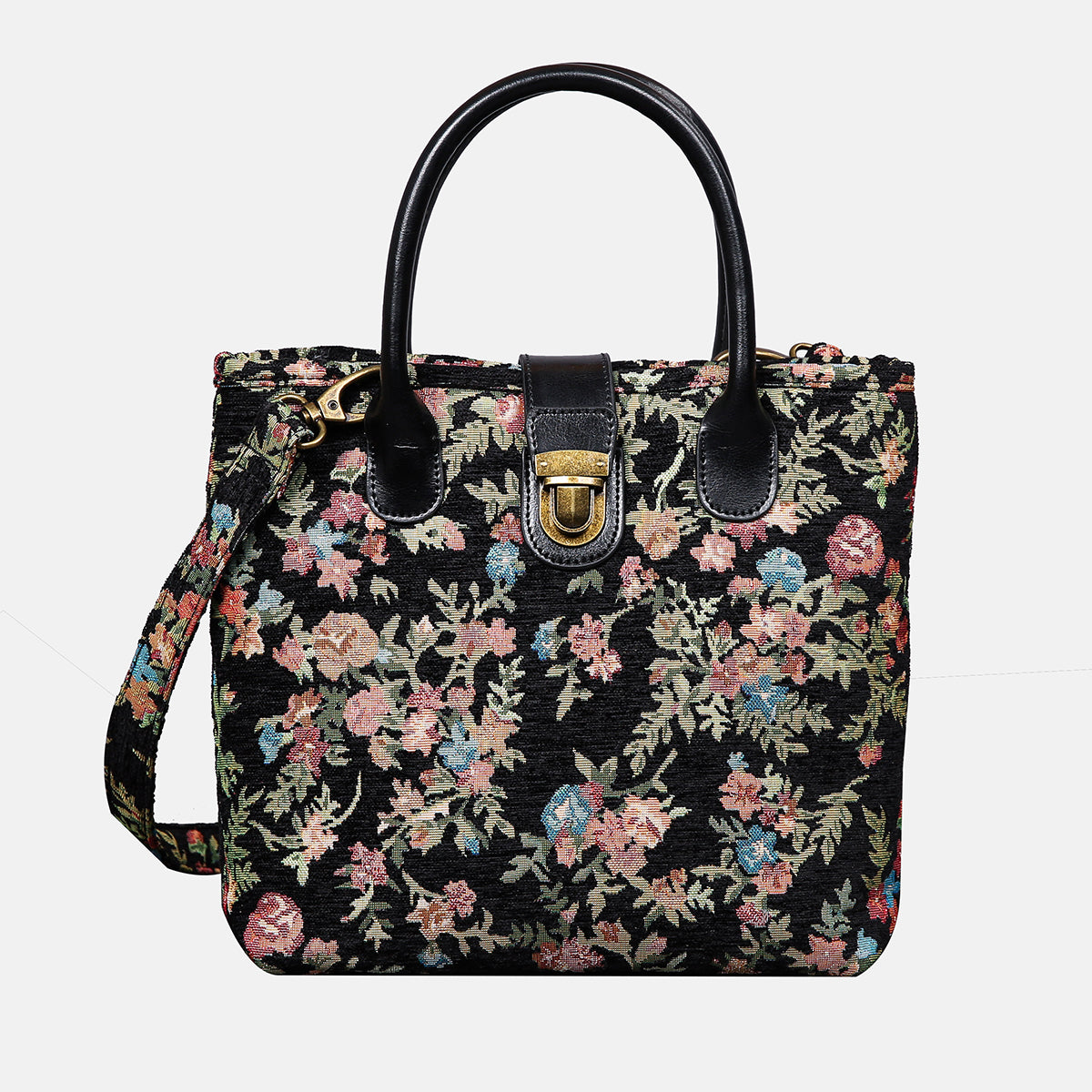 Spring Valley Black Tuck Lock Carpet Satchel carpet bag MCW Handmade of America main