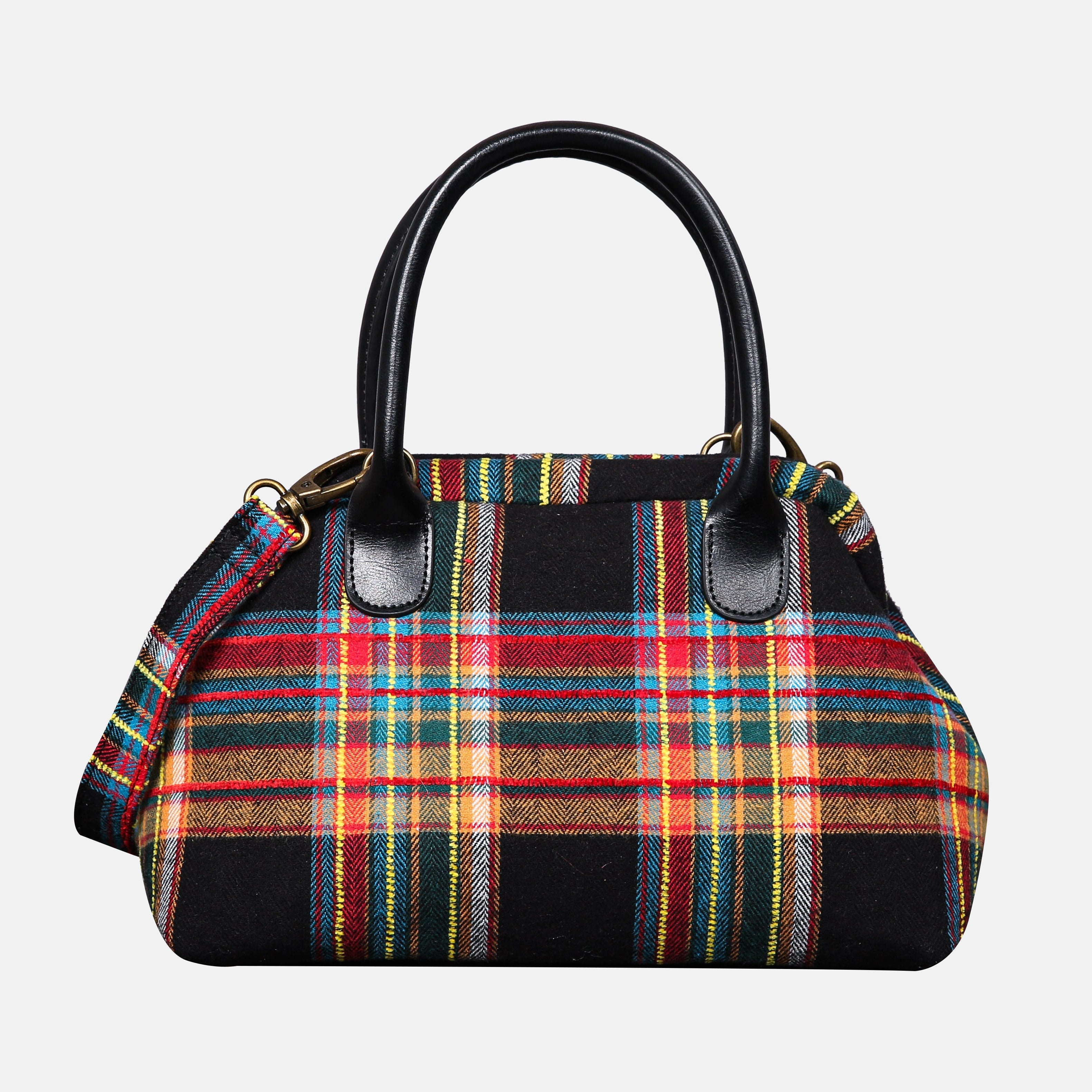 Tartan Stewart Black Carpet Satchel carpet bag MCW Handmade of America main