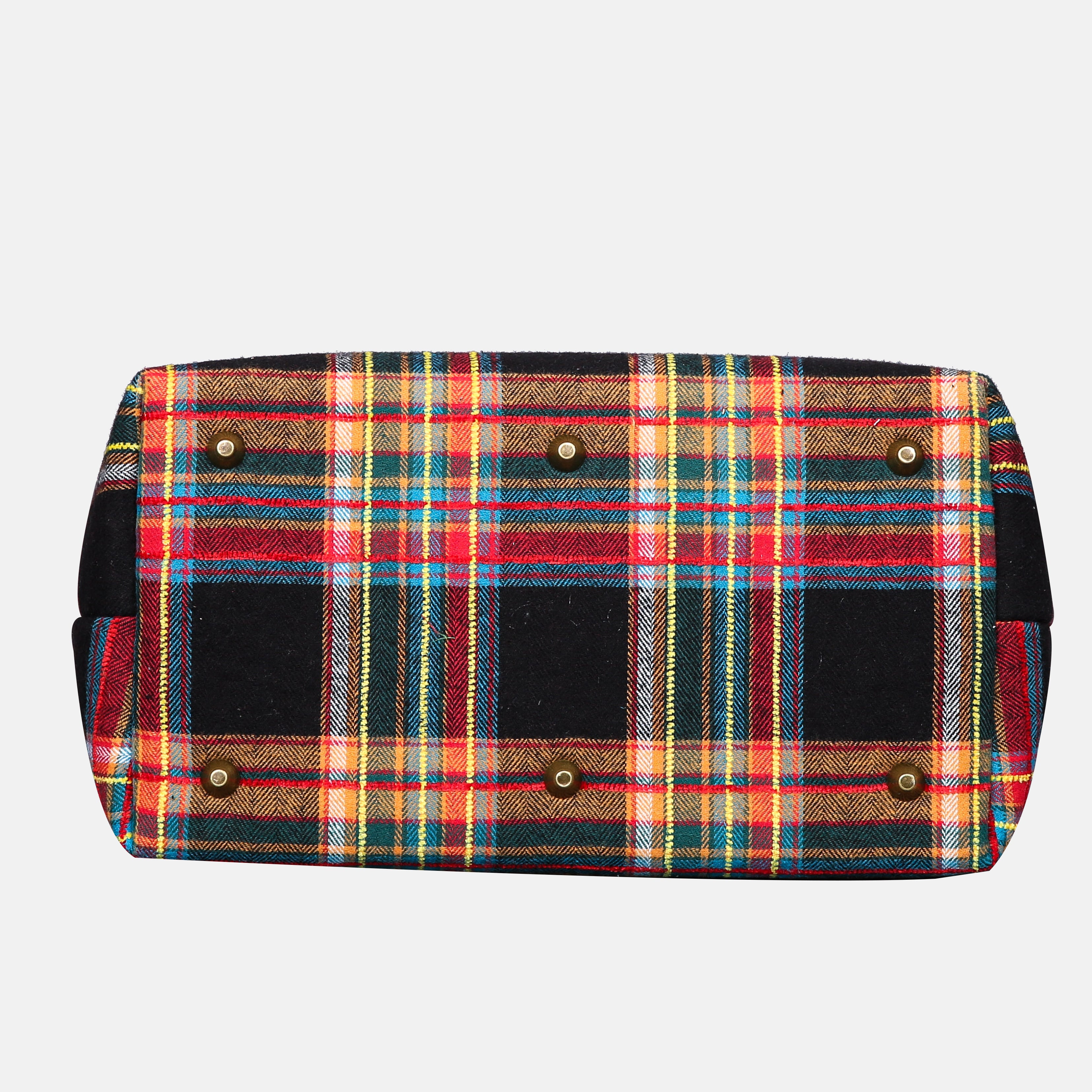 Tartan Stewart Black Carpet Handbag Purse carpet bag MCW Handmade of America bottom