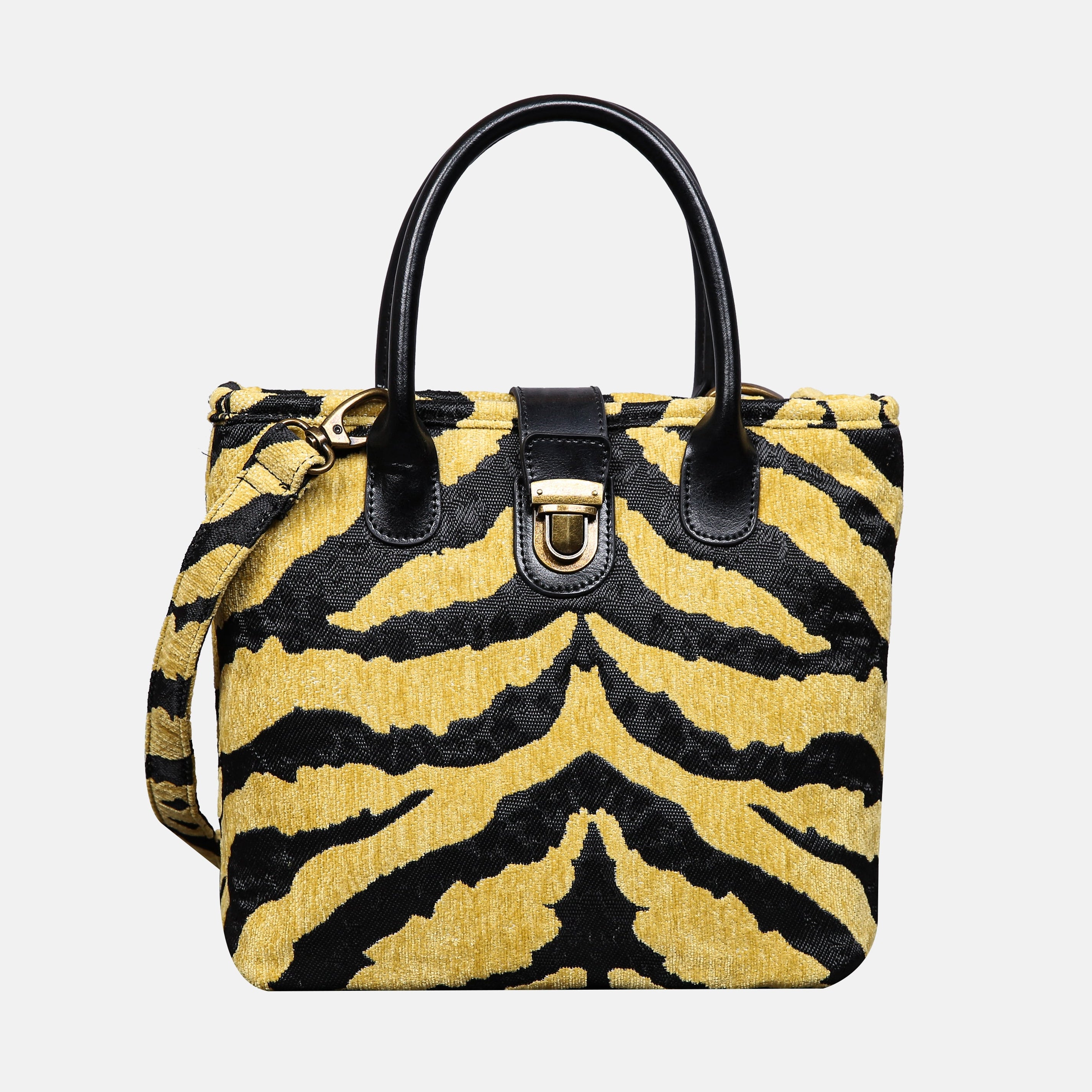 Tiger Stripes Tuck Lock Carpet Satchel carpet bag MCW Handmade of America main