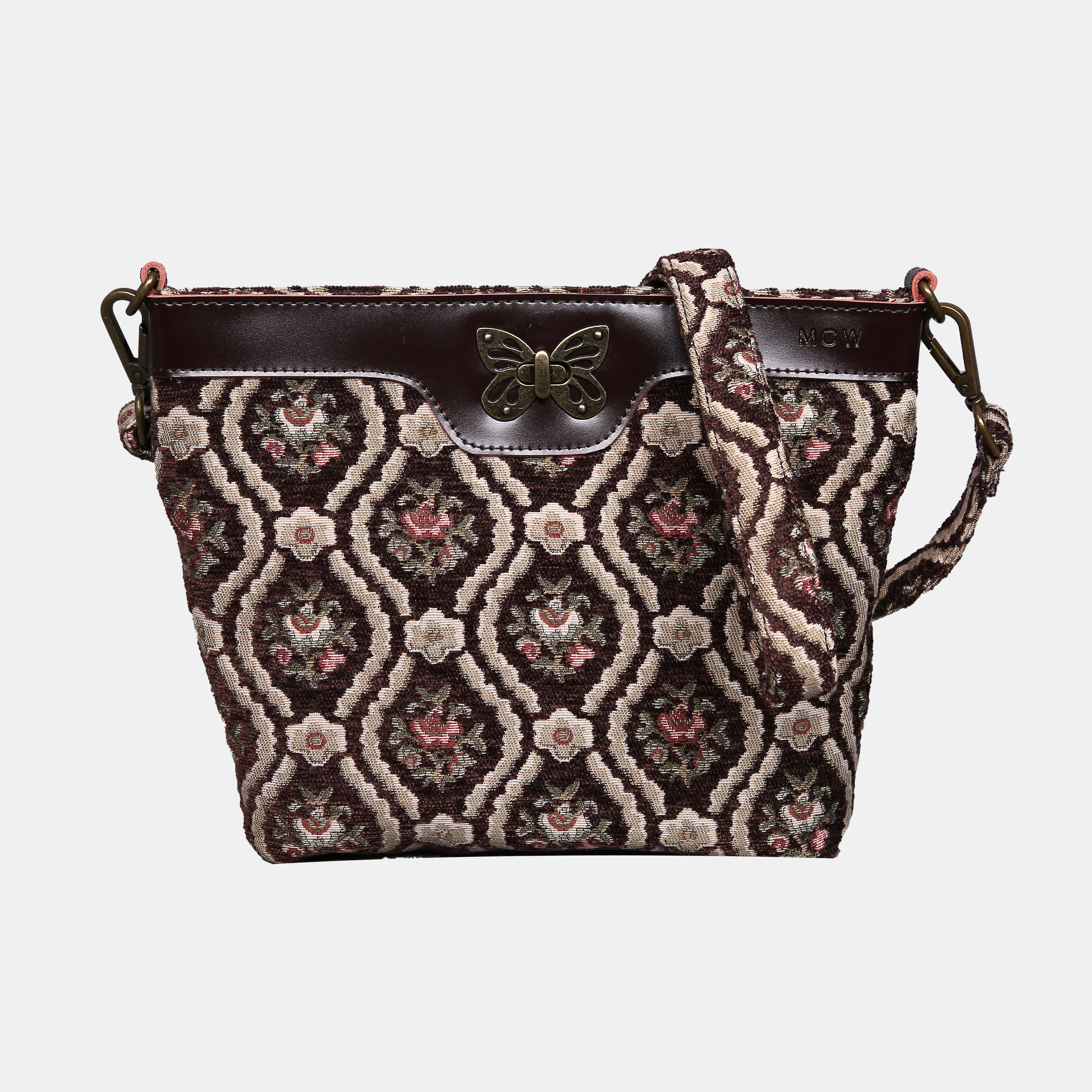 Traditional Coffee Carpet Crossbody Bag carpet bag MCW Handmade of America main