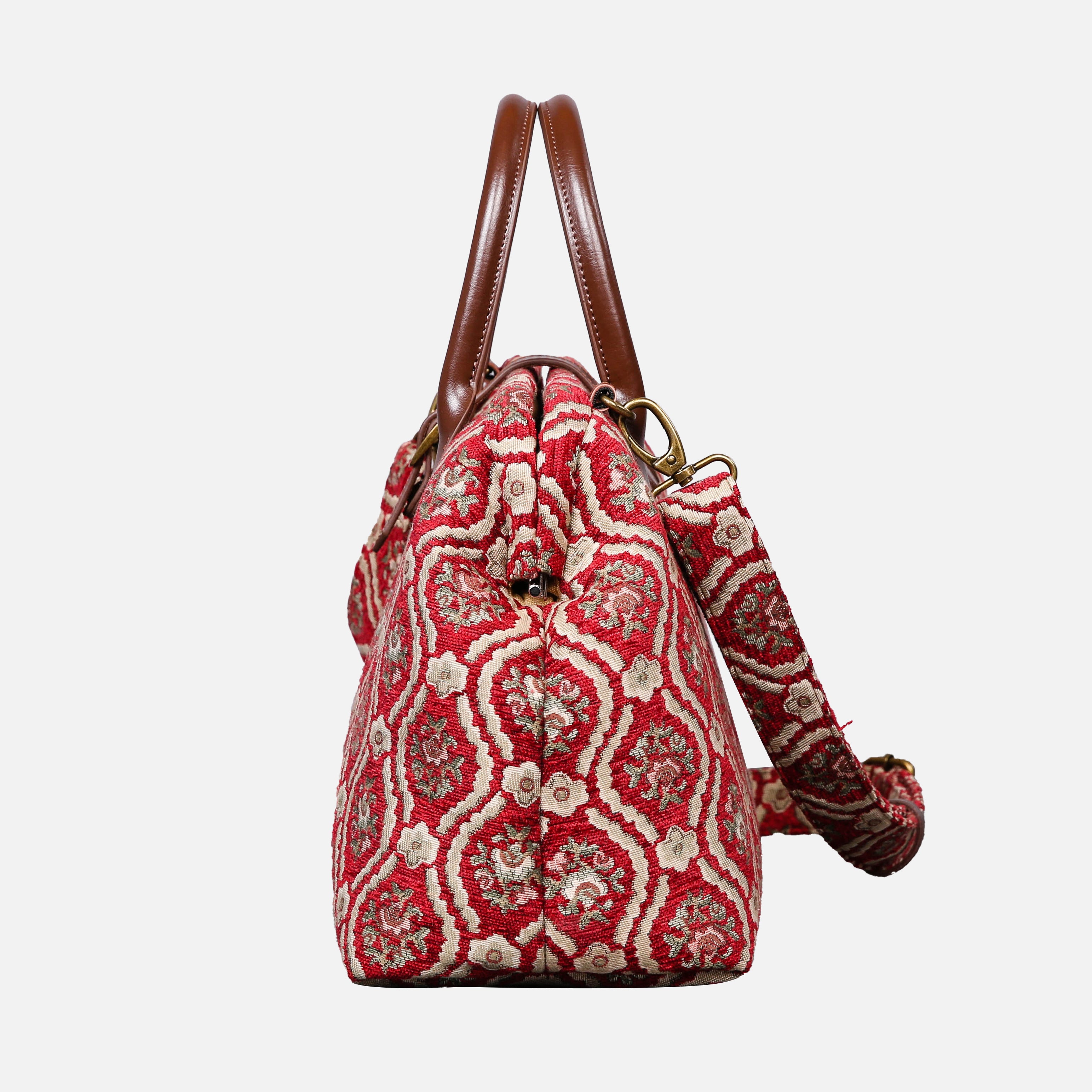 Traditional Red Carpet Handbag Purse carpet bag MCW Handmade of America side