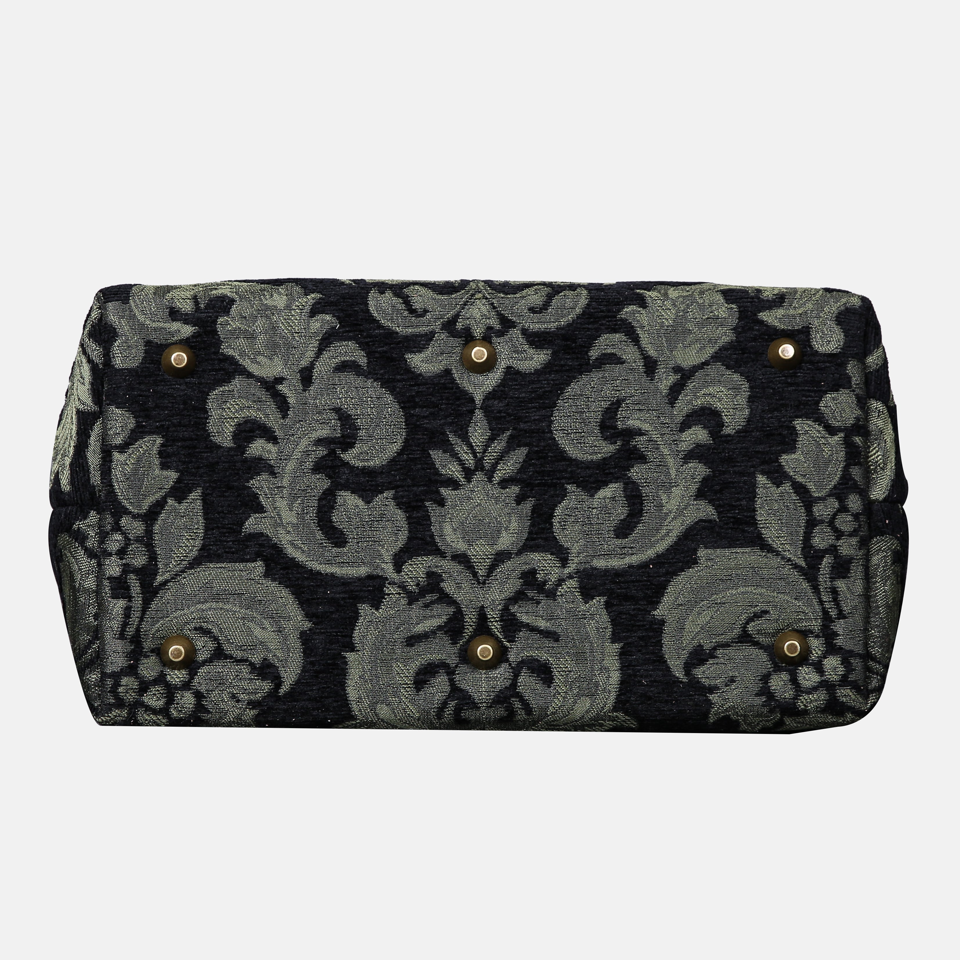 Victorian Blossom Black/Green Carpet Handbag Purse carpet bag MCW Handmade of America bottom