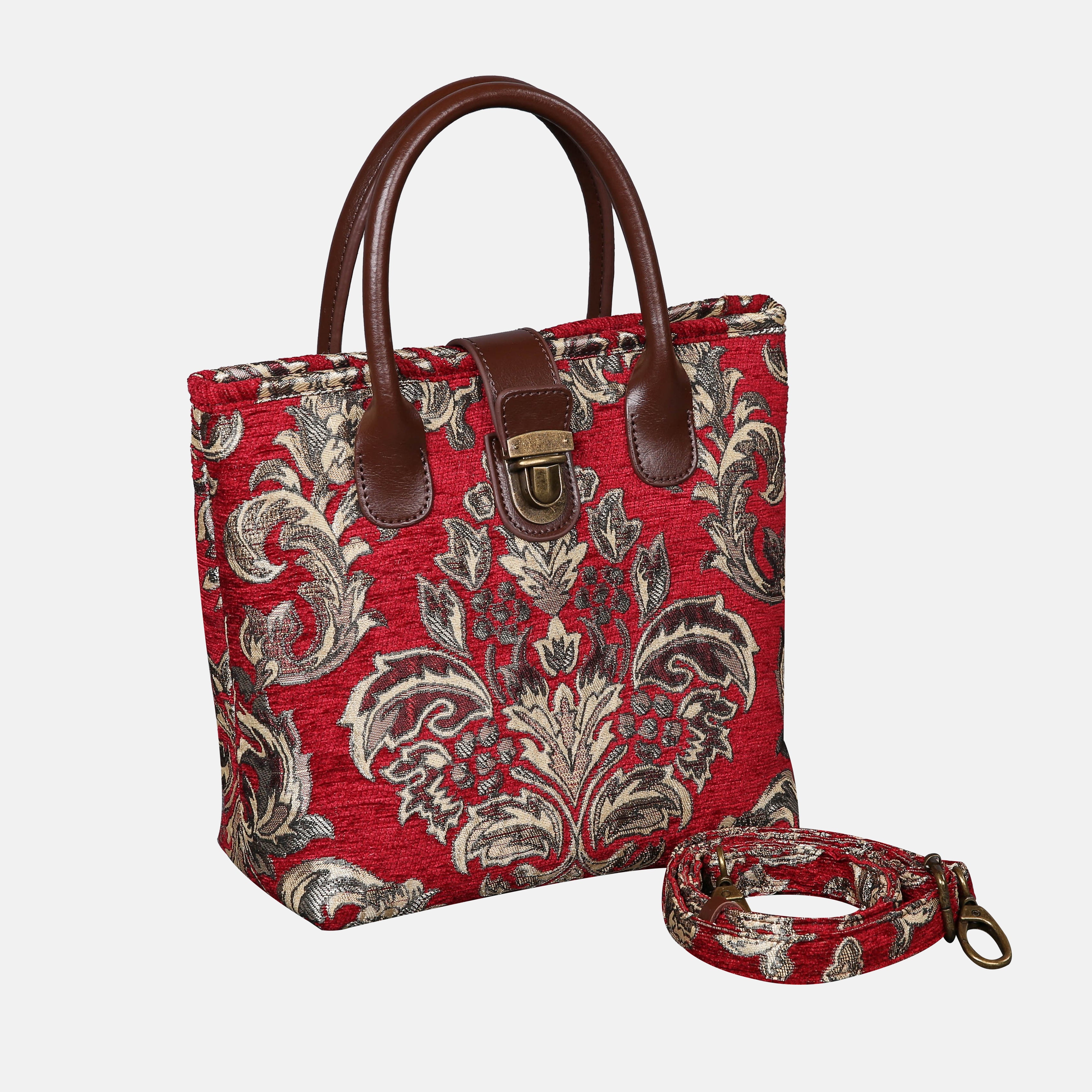 Blossom R-G Tuck Lock Carpet Satchel carpet bag MCW Handmade of America with strap