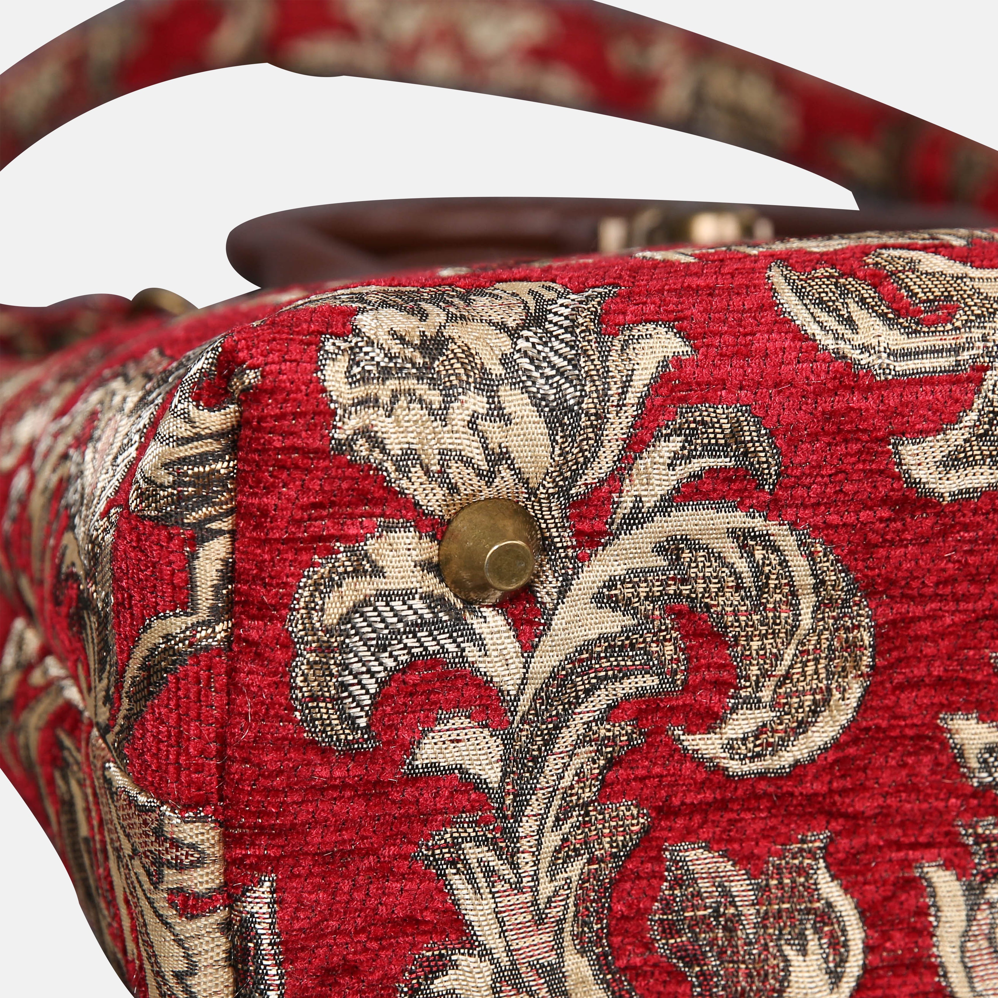 Blossom R-G Tuck Lock Carpet Satchel carpet bag MCW Handmade of America bottom