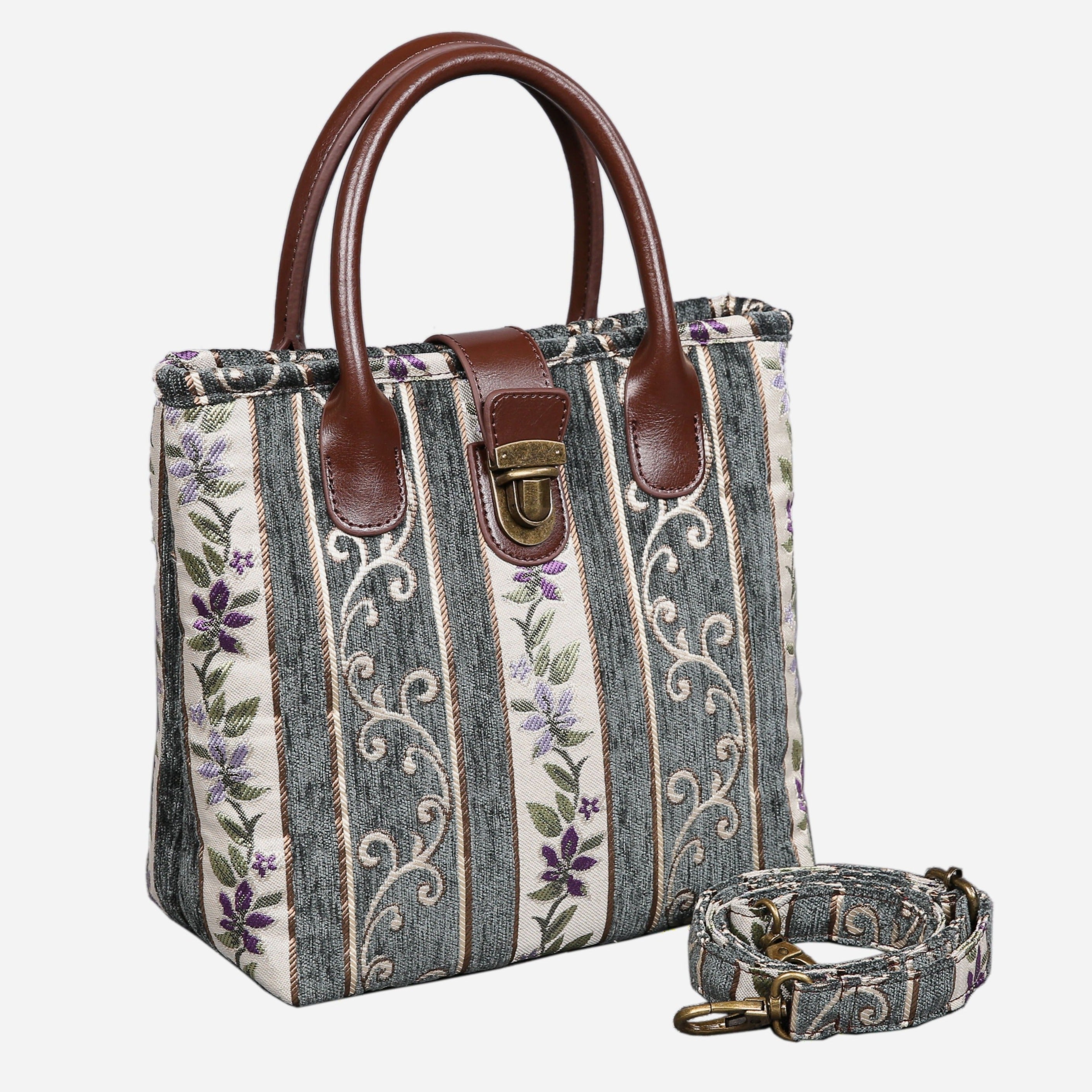 Strips Grass Tuck Lock Carpet Satchel carpet bag MCW Handmade of America with strap
