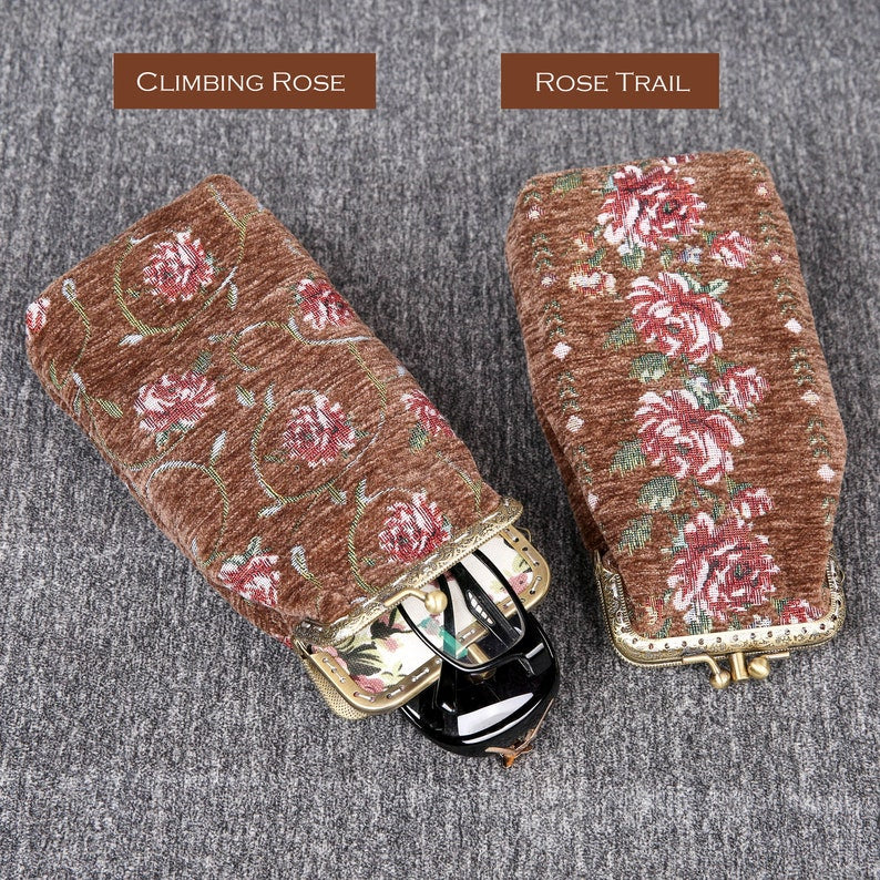 Rose Series Coffee Carpet Eyeglasses Case  MCW Handmade-10