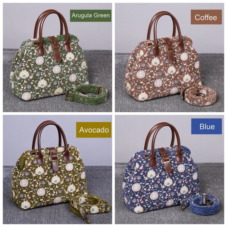 Oriental Floral Carpet Handbag Purse carpet bag MCW Handmade-8